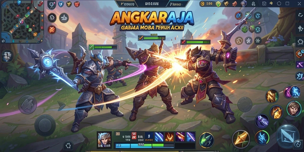 Tampilan menarik dari gameplay seru di ANGKARAJA.