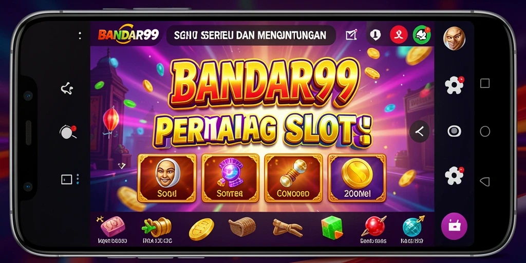 Screenshot gameplay <strong>BANDAR99</strong> menampilkan tampilan slot yang penuh warna dan interaktif.