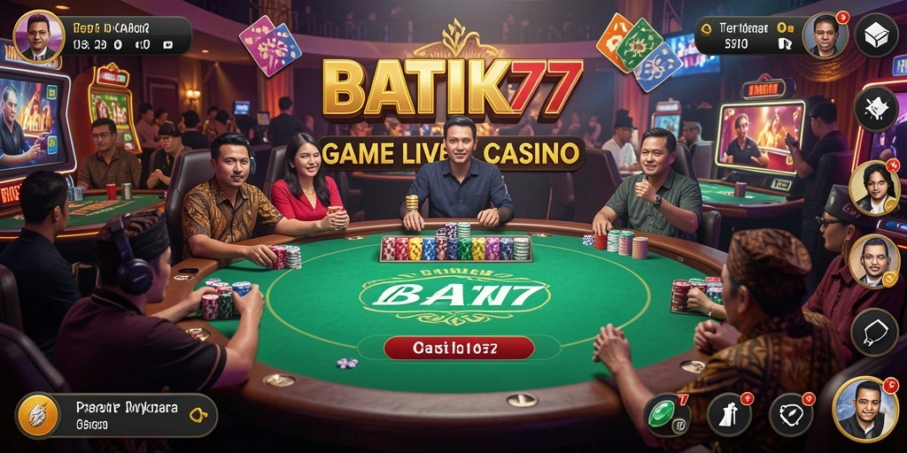 Tampilan gameplay Live Casino yang mendebarkan di BATIK77.