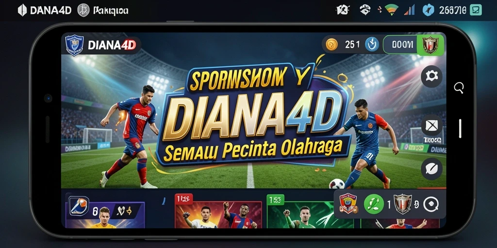 Screenshot tampilan utama DIANA4D dengan fitur taruhan olahraga.