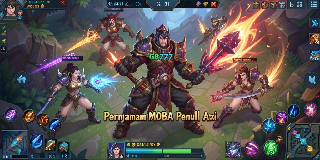 Tangkapan layar menunjukkan pertarungan epic dalam gameplay MOBA.