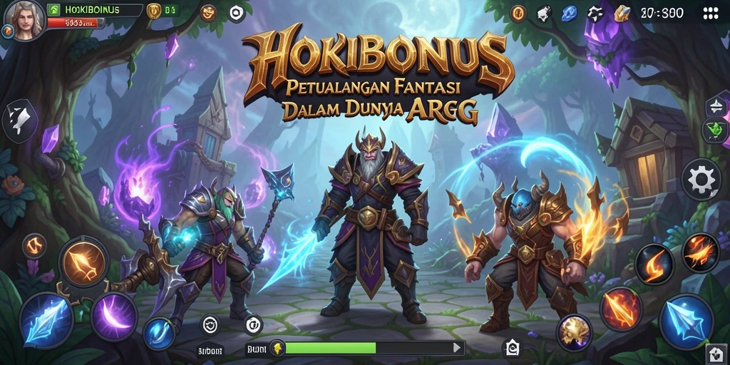 Screenshot gameplay HOKIBONUS menampilkan pertarungan ARPG yang intens.