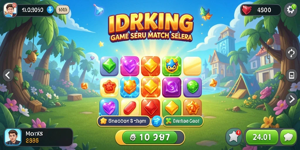 Gameplay seru di IDRKING dengan tantangan Match-3.