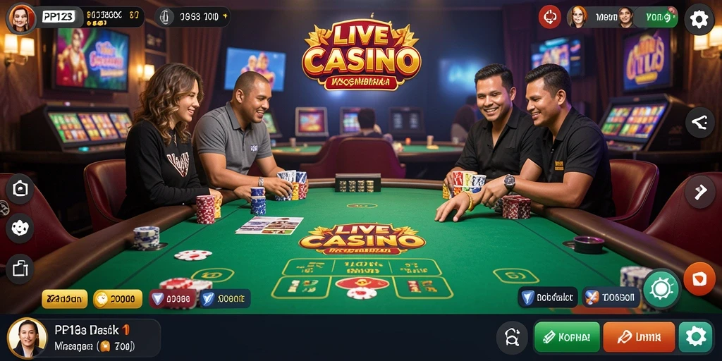 Tampilan menarik dari gameplay Live Casino di PP123.