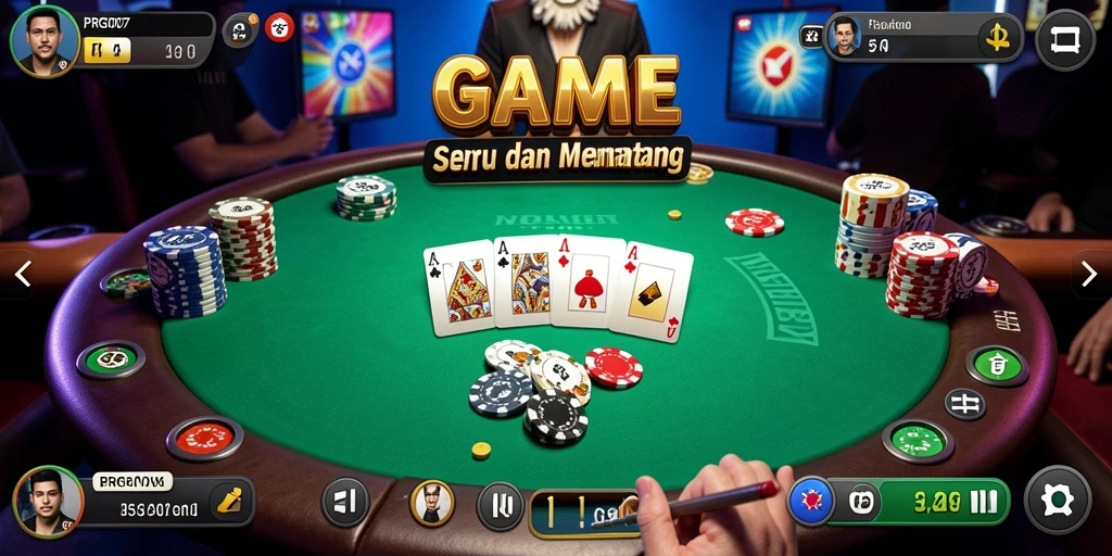 Gameplay PRG007 menampilkan aksi Poker yang mendebarkan.