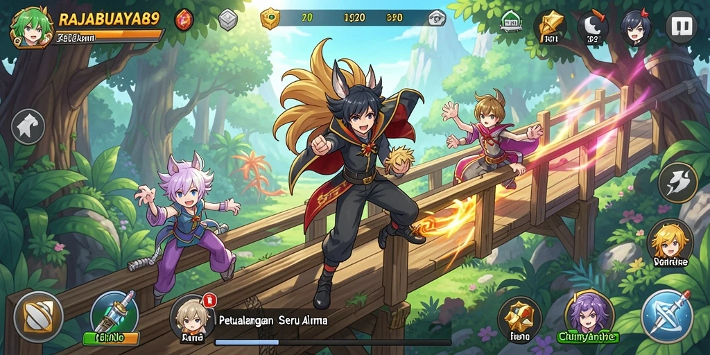 Tampilan gameplay RAJABUAYA89 yang memukau dan penuh warna.