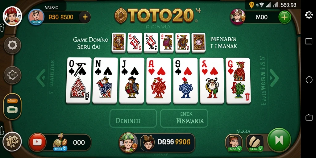 Screenshot gameplay TOTO20 menunjukkan keseruan bermain Domino.