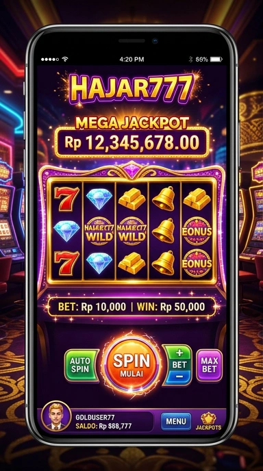 Tampilan antarmuka aplikasi hajar777 yang modern dan intuitif.